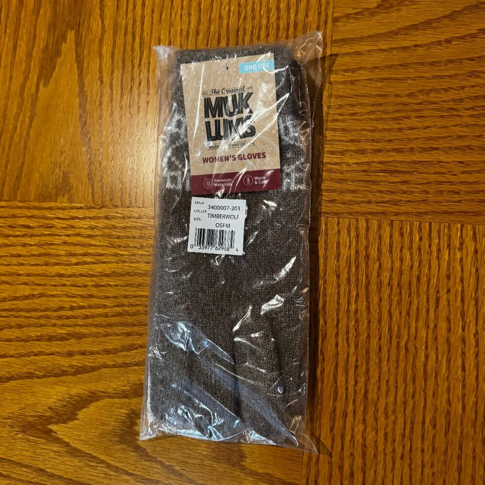 Muk Luks Warm & Cozy Gloves - Timberwolf - O/S - NEW!